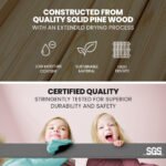 KINGSTON SLUMBER Single Bunk Bed Frame, Solid Pine 2-in-1 Modular Design, Converts to 2 Single Beds, For Kids, Grey - Image 3