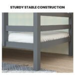 KINGSTON SLUMBER Single Bunk Bed Frame, Solid Pine 2-in-1 Modular Design, Converts to 2 Single Beds, For Kids, Grey - Image 5