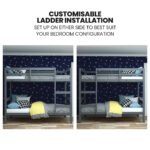 KINGSTON SLUMBER Single Bunk Bed Frame, Solid Pine 2-in-1 Modular Design, Converts to 2 Single Beds, For Kids, Grey - Image 7