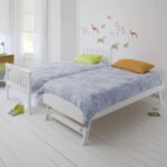 KINGSTON SLUMBER Wooden Single Bed Frame w/ Pop Up Trundle, for Kids Bedroom, White - Image 3