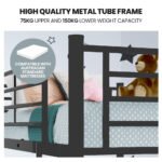Kingston Slumber Metal Single over Double Bunk Bed Frame, Dark Matte Grey - Image 3