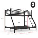 Kingston Slumber Metal Single over Double Bunk Bed Frame, Dark Matte Grey - Image 8