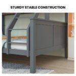 Kingston Slumber Triple Wooden Single Over Double Bunk Bed Frame for Kids, Convertible Design, Grey - Image 5