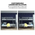 Kingston Slumber Triple Wooden Single Over Double Bunk Bed Frame for Kids, Convertible Design, Grey - Image 8