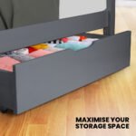 Kingston Slumber Trundle Storage Under Bunk Bed Drawers, 2 Pieces, Grey - Image 4