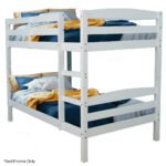 KINGSTON SLUMBER Single Bunk Bed Frame, Solid Pine 2-in-1 Modular Design, White