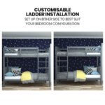 Kingston Slumber Single Bunk Bed Frame Solid Pine Wood Timber, Modular Design, Grey - Image 8