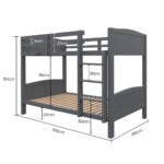 KINGSTON SLUMBER Single Bunk Bed Frame, Solid Pine 2-in-1 Modular Design Convert to 2 Single Beds, Grey - Image 10