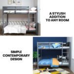 KINGSTON SLUMBER Single Bunk Bed Frame, Solid Pine 2-in-1 Modular Design Convert to 2 Single Beds, Grey - Image 2