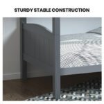 KINGSTON SLUMBER Single Bunk Bed Frame, Solid Pine 2-in-1 Modular Design Convert to 2 Single Beds, Grey - Image 5