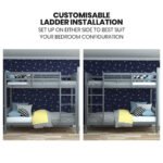 KINGSTON SLUMBER Single Bunk Bed Frame, Solid Pine 2-in-1 Modular Design Convert to 2 Single Beds, Grey - Image 7