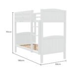 Kingston Slumber Single Bunk Bed Frame Solid Pine Wood Timber, Modular Design, White - Image 10