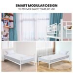 KINGSTON SLUMBER 2in1 Single Metal Bunk Bed Frame, with Modular Design, Matte White - Image 7