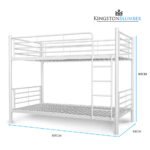 KINGSTON SLUMBER 2in1 Single Metal Bunk Bed Frame, with Modular Design, Matte White - Image 9
