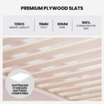 Kingston Slumber Wooden Kids Single Loft Bed Frame - Hiding Space Underneath with Interchangeable Pink and Blue Curtains - Image 3