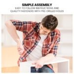 KINGSTON SLUMBER Wooden Kids Single Loft Bed Frame with Desk - White - Image 10