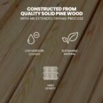 KINGSTON SLUMBER Wooden Kids Single Loft Bed Frame with Pull Out Desk, Storage Drawers, Cabinet - White - Image 3