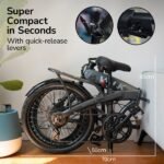 VALK Shuttle 5 Electric Folding Bike, Gen II, 20" Tyres, Shimano 7-Speed, Dark Grey - Image 4