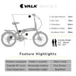 VALK Shuttle 5 Electric Folding Bike, Gen II, 20" Tyres, Shimano 7-Speed, Dark Grey - Image 7