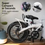 VALK Shuttle 5 Electric Folding Bike, Gen II, 20" Tyres, Shimano 7-Speed, White - Image 4