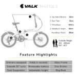 VALK Shuttle 5 Electric Folding Bike, Gen II, 20" Tyres, Shimano 7-Speed, White - Image 7