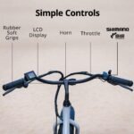 VALK Electric Fat Tyre Cruiser Bike, eBike with Throttle, Tektro Hydraulic Brakes, Blue - Image 3