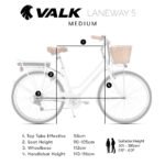 Valk Laneway 5 Vintage Electric Bike, Torque Sensor equipped eBike, Medium, White - Image 3