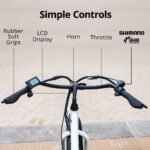 VALK Electric Fat Tyre Cruiser Bike, Step-Through eBike with Throttle, Tektro Hydraulic Brakes, White - Image 4