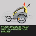 Tag-along Kids Bike Trailer Bicycle Pram Stroller Children Jogger Yellow - Image 6
