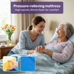 EQUIPMED Electric 8 Function Medical Bed , w/ Mattress & Over Bed Table, Adjustable Back and Leg Lifting, Lateral Tilting, Commode Bowl, IV Pole - Image 6