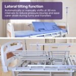 EQUIPMED 7 Function Medical Bed, w/ Mattress & Over Bed Table, Adjustable Back and Leg Lifting, Lateral Tilting, Commode Bowl, IV Pole - Image 7