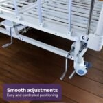 EQUIPMED 7 Function Medical Bed, w/ Mattress & Over Bed Table, Adjustable Back and Leg Lifting, Lateral Tilting, Commode Bowl, IV Pole - Image 8