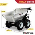 BAUMR-AG Mini Dumper Power Wheel Barrow Tracked Motorised Petrol Powered Wheelbarrow - Image 4