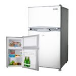 GECKO 95L Portable Upright Fridge, 12V/24V for Motorhome, Caravan, Silver