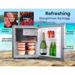 GECKO 57L Portable Camping Bar Fridge with Freezer 12V/24V, Silver - Image 4