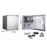 GECKO 57L Portable Camping Bar Fridge with Freezer 12V/24V, Silver - Image 9