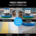 Auch 17" Commercial Orbital Scrubber & Polisher, Hard Floor Buffer, Carpet Cleaner, 12L Solution Tank, 2 Brushes - Image 6