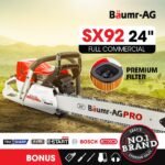 BAUMR-AG Petrol Commercial Chainsaw 24 Bar E-Start Chain Saw Top Handle Pruning - Image 2