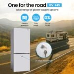 GECKO 139L Upright Portable Fridge / Freezer, 12V/24V for Motorhome and Caravan, Silver - Image 4