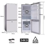 GECKO 139L Upright Portable Fridge / Freezer, 12V/24V for Motorhome and Caravan, Silver - Image 12