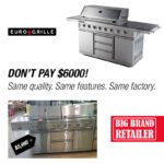 EuroGrille 8 Burner Outdoor BBQ Grill Barbeque Gas Stainless Steel Kitchen Commercial - Image 3