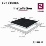 EuroChef 60cm 4 Zone Ceramic Cooktop, 6600W Electric, FlexiZone Adjustable Size Hobs, Touch Controls - Image 2