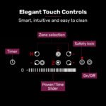 EuroChef 90cm 5 Zone Ceramic Cooktop, 8900W Electric, FlexiZone Adjustable Size Hobs, Touch Controls - Image 6