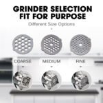 EUROCHEF Electric Meat Grinder, Stainless Steel Mincer Sausage Filler Kibbe Maker, Red - Image 4