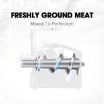 EUROCHEF Electric Meat Grinder, Stainless Steel Mincer Sausage Filler Kibbe Maker, Red - Image 7