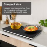 EUROCHEF Double Induction Cooktop, 9 Heat Levels, Fast Electric Portable Cooker, Touch Controls, Standard 10A Power Plug - Image 4