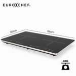 EUROCHEF Double Induction Cooktop, 9 Heat Levels, Fast Electric Portable Cooker, Touch Controls, Standard 10A Power Plug - Image 11