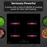 EuroChef 60cm 4 Zone Induction Cooktop, 6800W Electric, Touch Controls - Image 3
