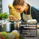 EuroChef 60cm 4 Zone Induction Cooktop, 7200W Electric, Dual Link Bridged Zone Hobs, Touch Controls - Image 6