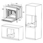 EuroChef 60cm Stainless Electric Wall Oven 8 Function Built-in Fan Forced Grill Touch Control - Image 2